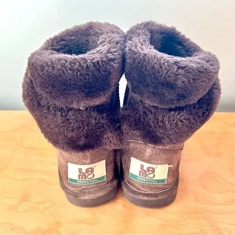 LAMO Essentials Apres Shearling Ankle Boots | Brown | Size 5